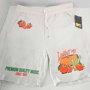 MTV I Wqnt My MTV Mens 3XL Graphic Jogger Shorts W Pockets
